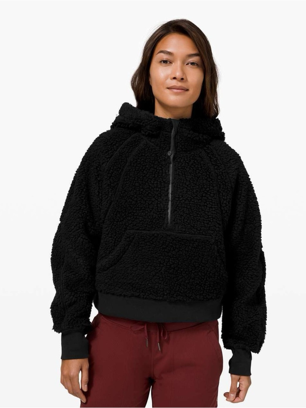 Lululemon Scuba Half-Zip Black Hoodie (Sherpa)